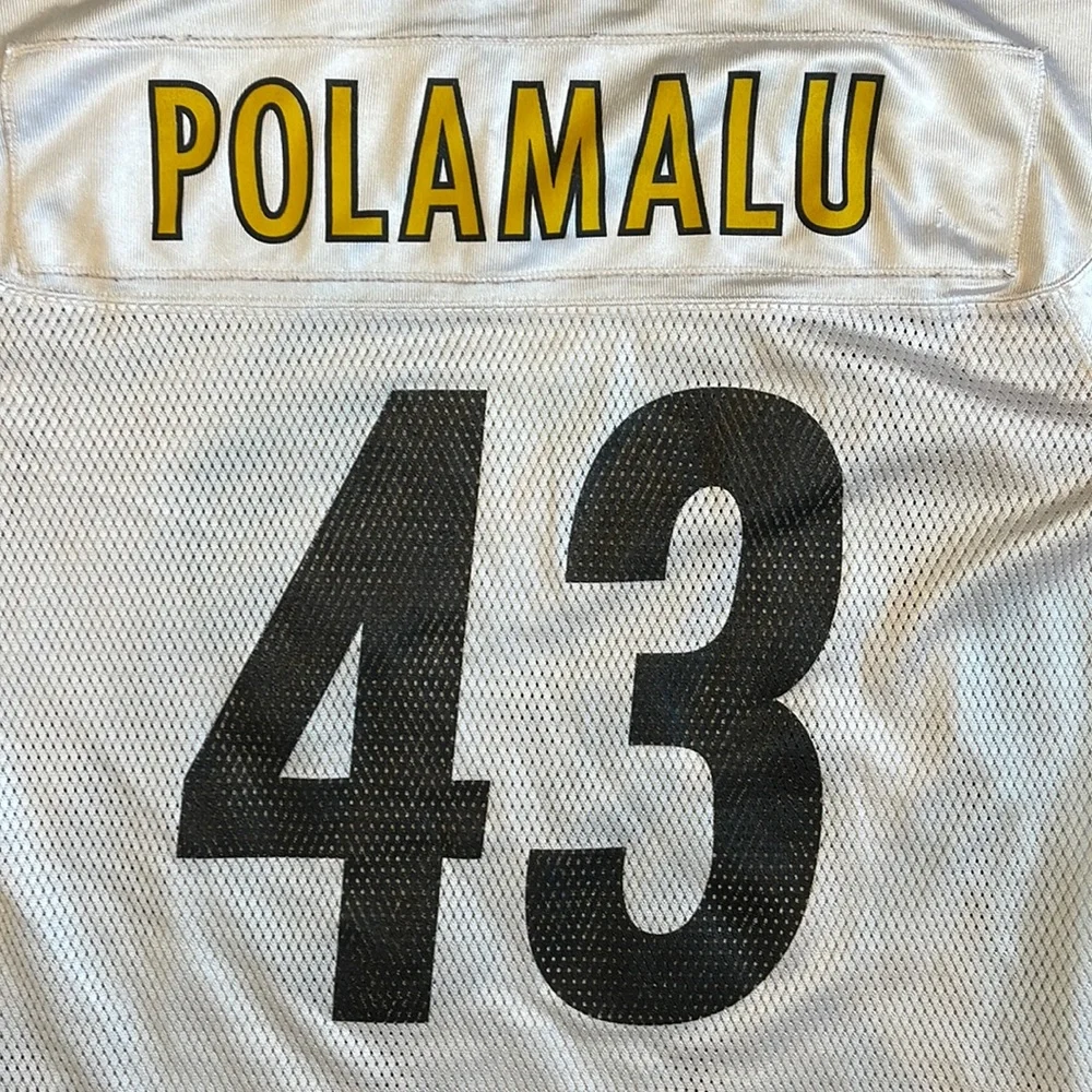 SOLD Troy Polamalu Reebok #43 NFL Players Pittsburgh Steelers Jersey / size M - Picture 1 of 6